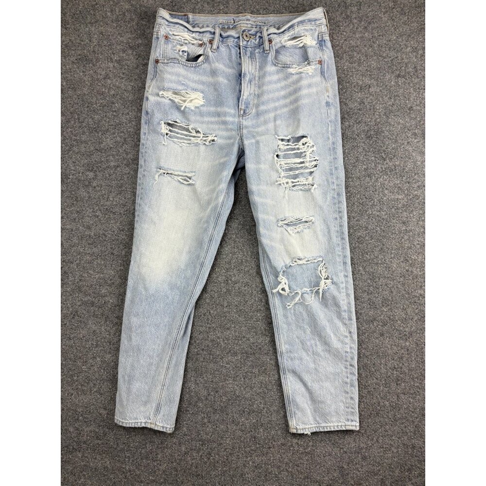 American Eagle Jeans Womens 6 Light Wash 90s‎ Slim Boyfriend Distressed Ripped